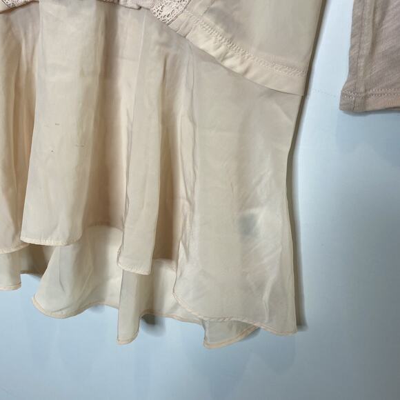 Meadow Rue Anthropologie Pink Chiffon Malia Peplum Top Size XS - Picture 5 of 6